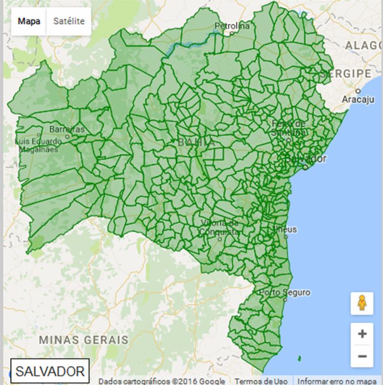 Levantamento feito pela Confederação Nacional dos Municípios mostra situação na Bahia e Brasil - Foto: Reprodução l Google Maps