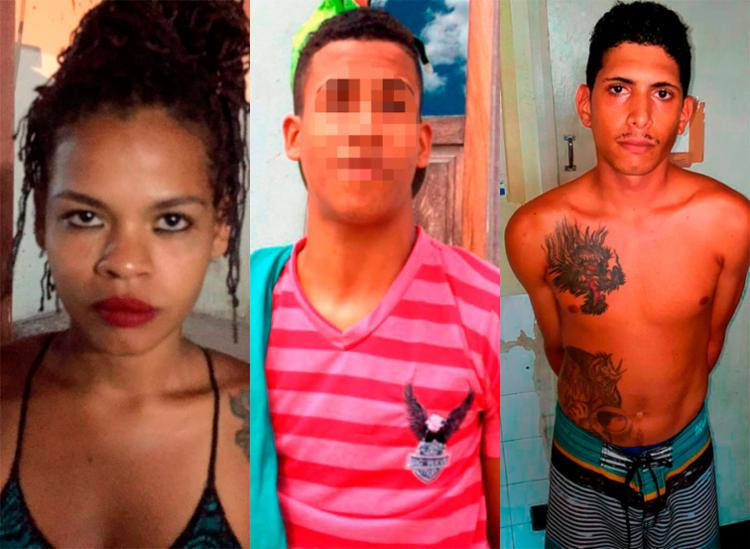 A mulher e o jovem de camisa foram presos, o da direita foi morto na última terça, 6 - Foto: Cidadão Repórter | Via WhatsApp