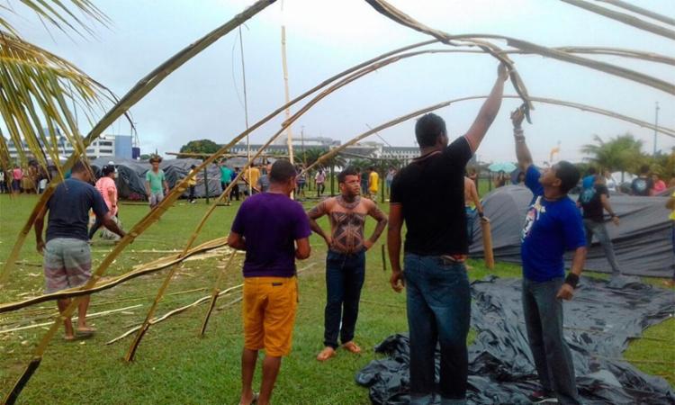 Ocupação faz parte do Acampamento dos Povos Indígenas - Foto: Joá Souza | Ag. A TARDE