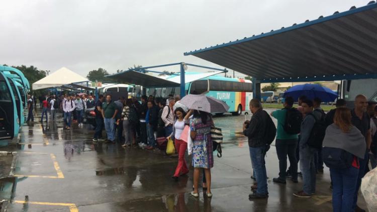 Por conta dos protestos, a estação de transbordo do polo foi bloqueada - Foto: Divulgação | Sindiquímica