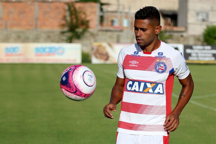 Atacante esteve no time titular durante o treino desta quinta, 25 - Foto: Felipe Oliveira | EC Bahia