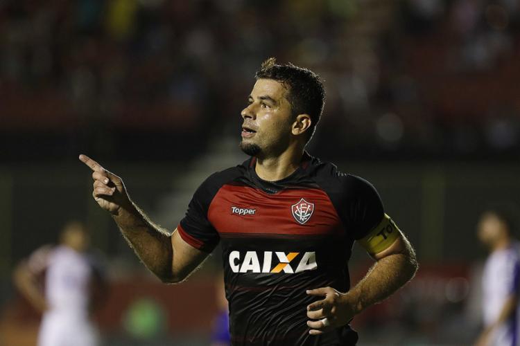 O atacante AndrÃ© Lima marcou o Ãºnico gol da partida - Foto: Adilton Venegeroles l Ag. A TARDE