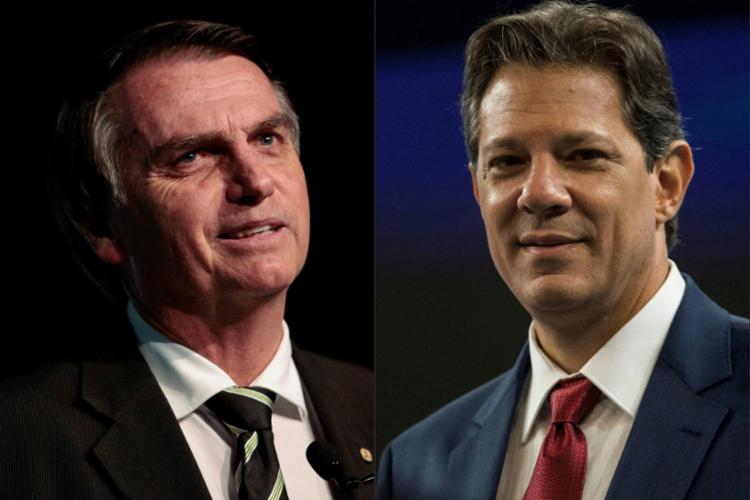 Candidato do PSL abre 18 pontos de vantagem em relação ao rival petista, aponta levantamento - Foto: AFP