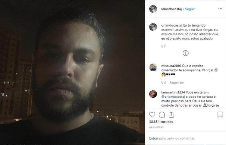 Orlando falou sobre a morte de Alinne, com quem teve um relacionamento de dois anos