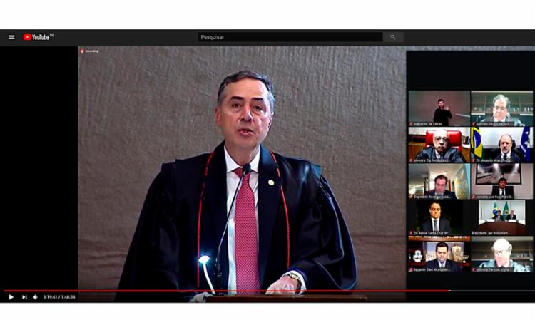 Em sessão cerimônia virtual, Barroso toma posse como presidente do TSE