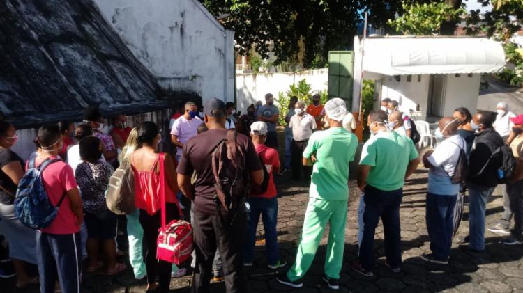 Grupo protestou na manhã desta quarta-feira, 8 | Foto: Divulgação | SindSaúde - Foto: Divulgação | SindSaúde Grupo protestou na manhã desta quarta-feira, 8 | Foto: Divulgação | SindSaúde - Foto: Divulgação | SindSaúde