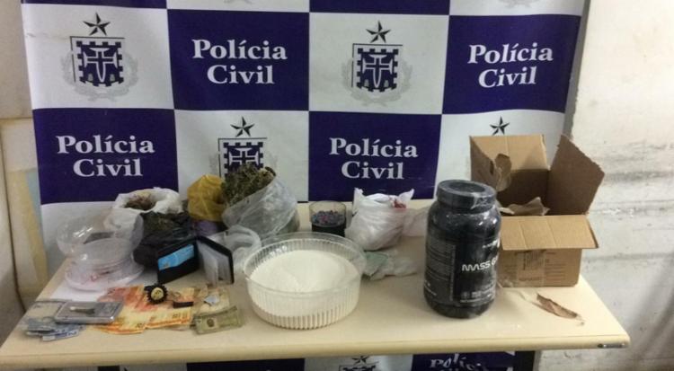 Droga era comercializada escondida em embalagem de suplemento alimentar | Foto: Divulgação | SSP - Foto: Divulgação | SSP Droga era comercializada escondida em embalagem de suplemento alimentar | Foto: Divulgação | SSP - Foto: Divulgação | SSP