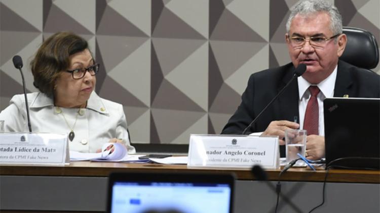 Lídice da Mata e Angelo Coronel na CPI da Fake News - Foto: Divulgação