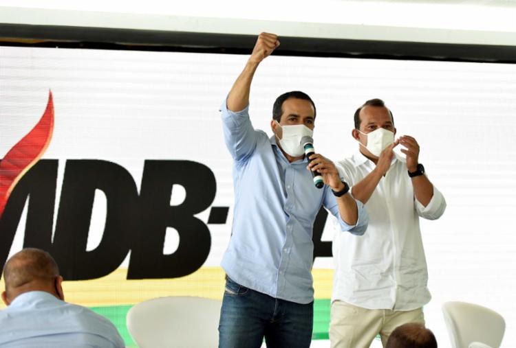 Bruno Reis e o presidente da Câmara, Geraldo Júnior, em convenção do MDB - Foto: Divulgação Bruno Reis e o presidente da Câmara, Geraldo Júnior, em convenção do MDB - Foto: Divulgação