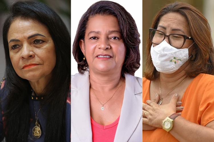 Moema pontua que as mulheres são “extrema minoria dentre os eleitos”; Chica do PT diz que a cultura do machismo é um obstáculo; Suzana será a primeira mulher a comandar Juazeiro | Foto: Montagem A TARDE - Foto: Montagem A TARDE